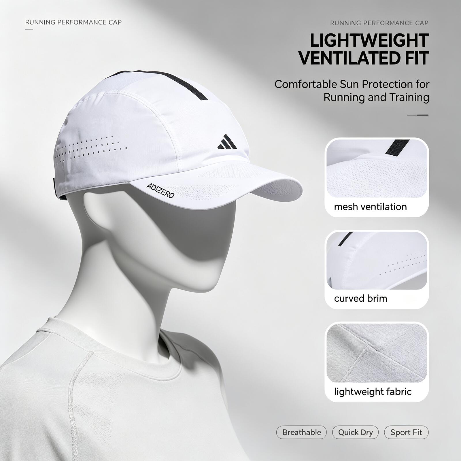 Adidas White Running Cap Light - đánh giá và giá Running Cap Lightweight