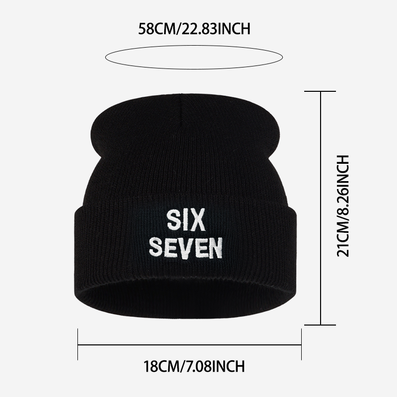 SIX SEVEN Letter Embroidered K - đánh giá và giá Beanie Cuffed Knit